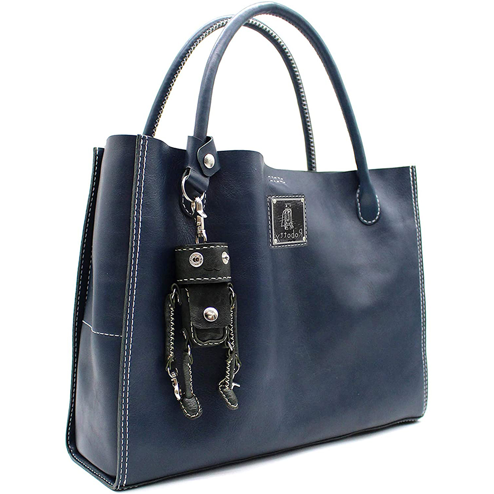 key ring genuine leather bag hand bag blue keyring gift present 2