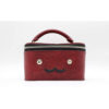 robotty gift present ladies handbag bag red genuine leather square ponyleather 8